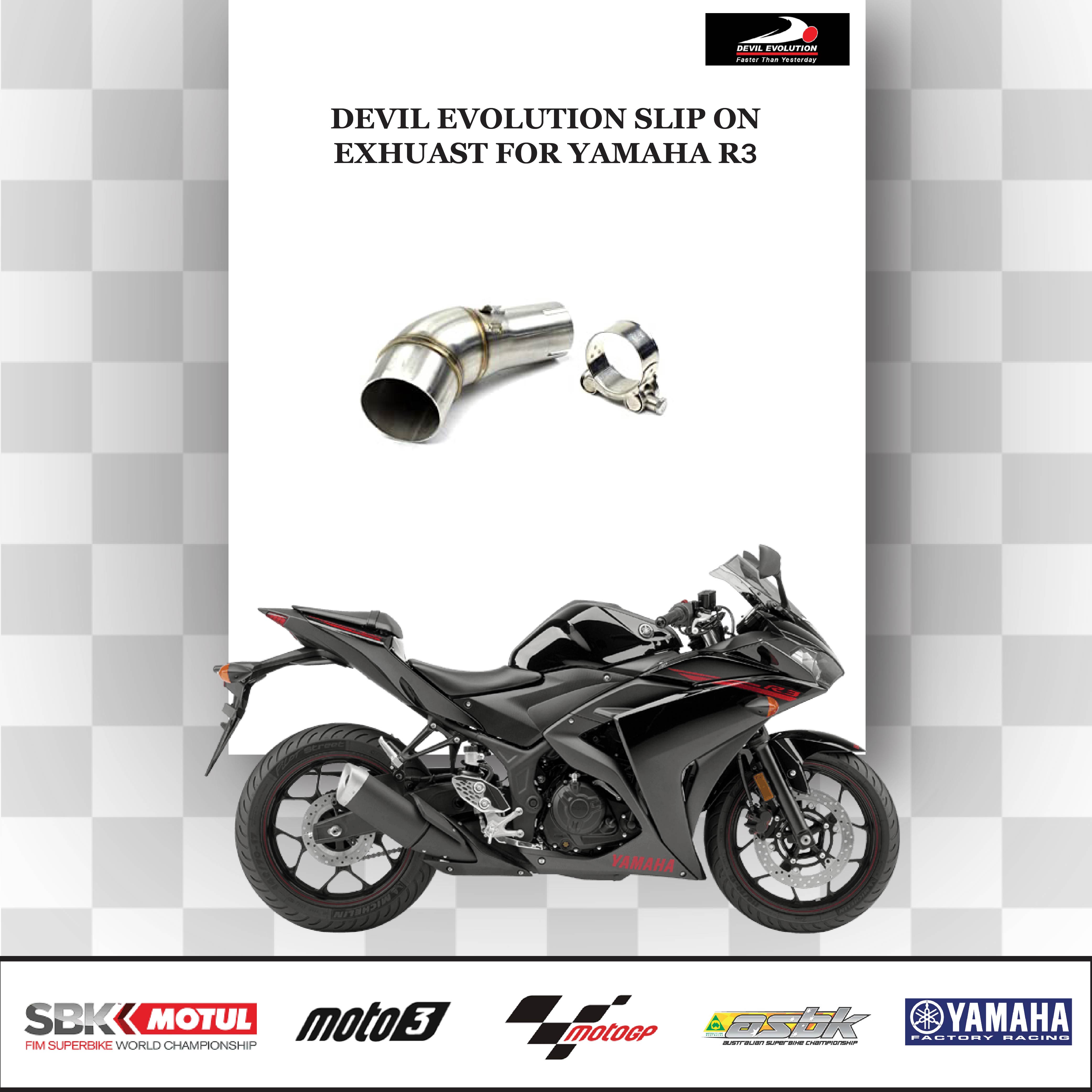 DEVIL EVOLUTION SLIP ON EXHUAST FOR YAMAHA R3